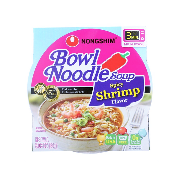 NONG SHIM BOWL SPICY SHRIMP 12/3OZ